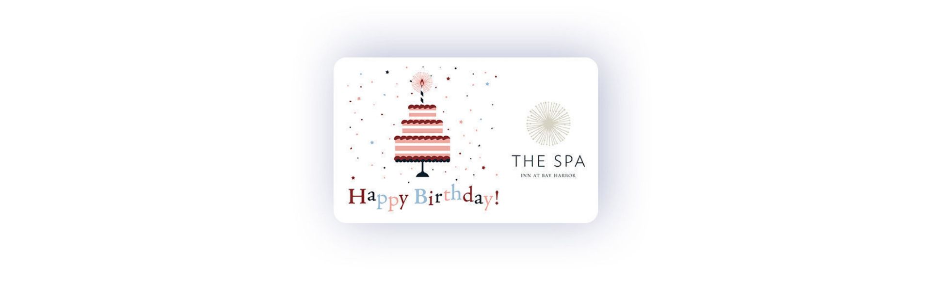 Colorful birthday cake Spa Gift Card design
